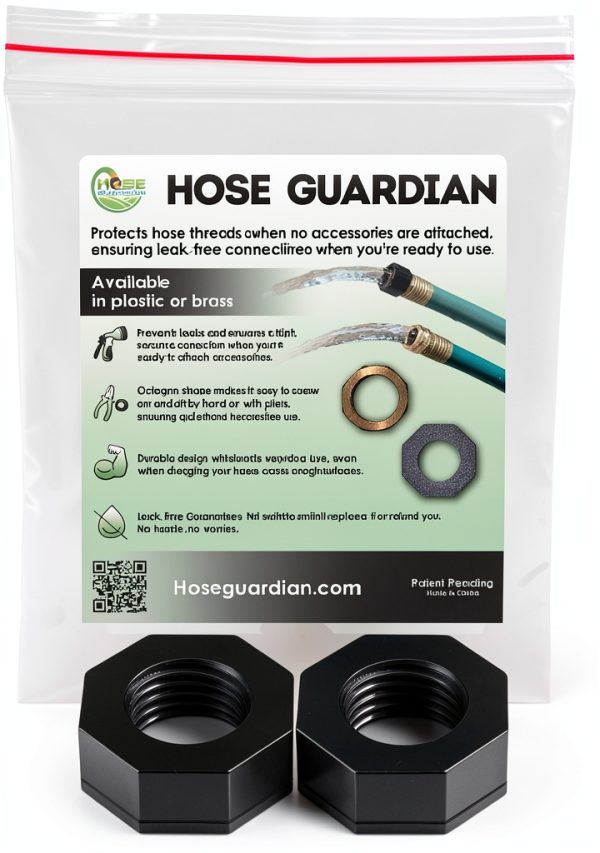 Hose Guardian Garden Hose Thread Protectors Black Plastic-0