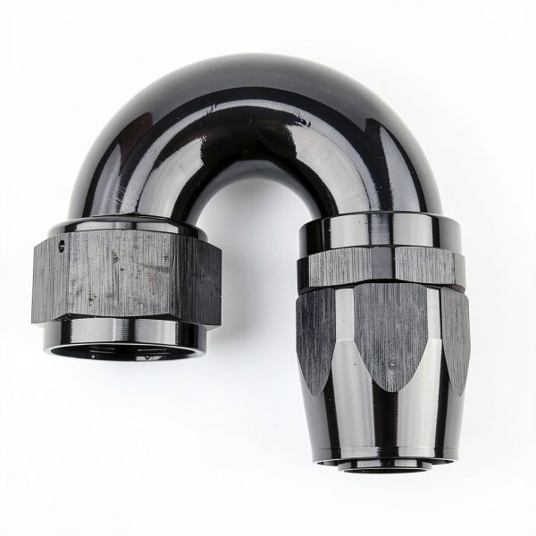 AC PERFORMANCE Aluminum Hose Fitting 180 Degree Black AN16-0