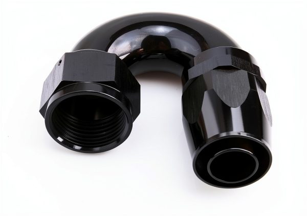 AC PERFORMANCE Aluminum Hose Fitting 180 Degree Black AN16-4