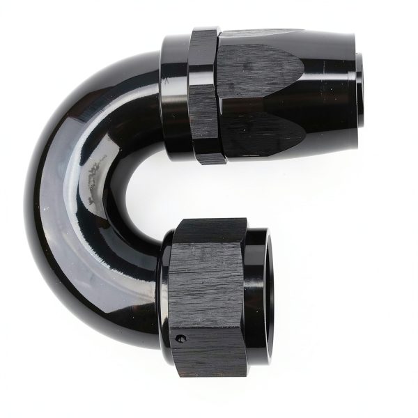 AC PERFORMANCE Aluminum Hose Fitting 180 Degree Black AN16-2
