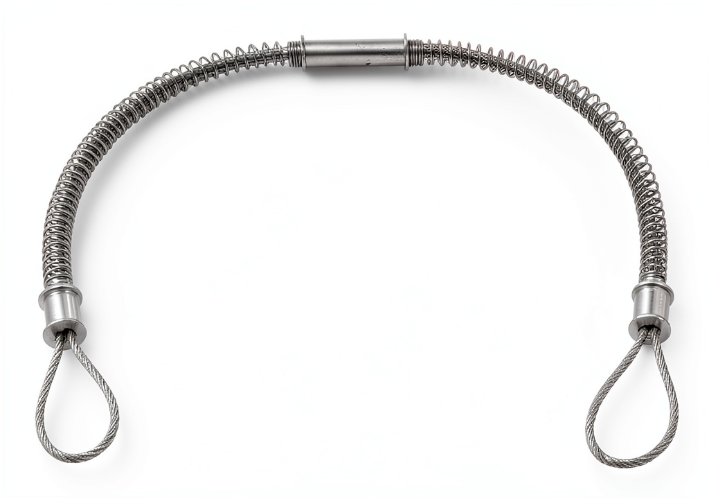 Kuriyama safety cable installed between two hoses in an industrial setting