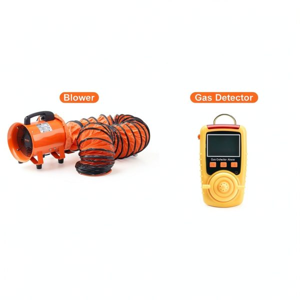 VEVOR Confined Space Tripod Kit 2600 lbs Winch, 8ft Legs, 98ft Cable-3