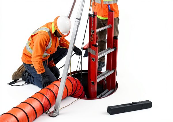 VEVOR Confined Space Tripod Kit 2600 lbs Winch, 8ft Legs, 98ft Cable-4