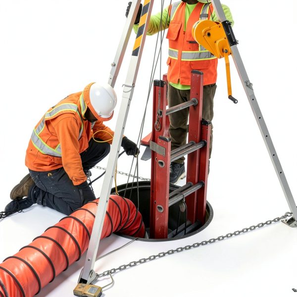 VEVOR Confined Space Tripod Kit 2600 lbs Winch, 8ft Legs, 98ft Cable-7