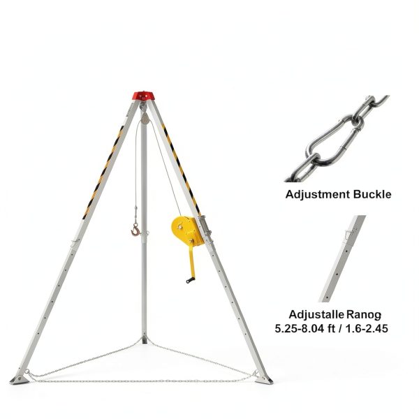 VEVOR Confined Space Tripod Kit 2600 lbs Winch, 8ft Legs, 98ft Cable-5