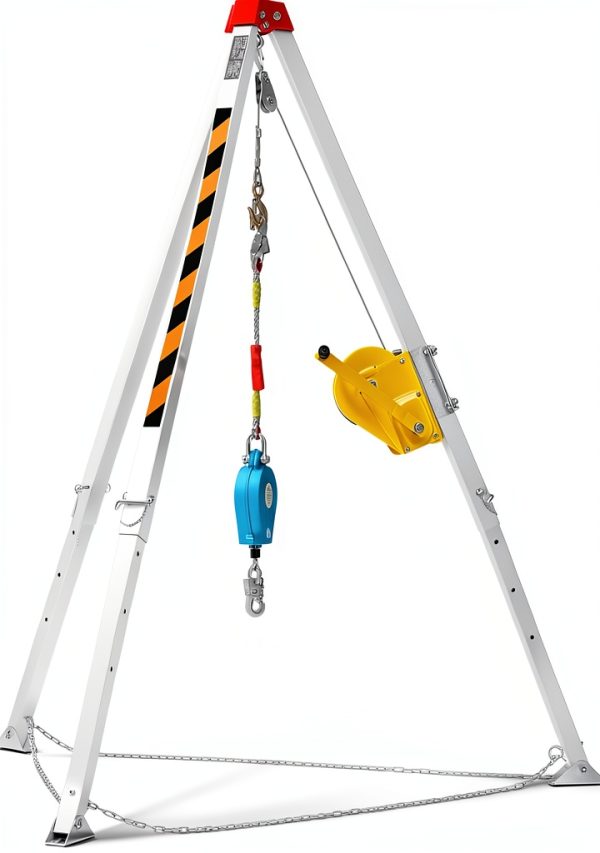 VEVOR Confined Space Tripod Kit 2600 lbs Winch, 8ft Legs, 98ft Cable-8