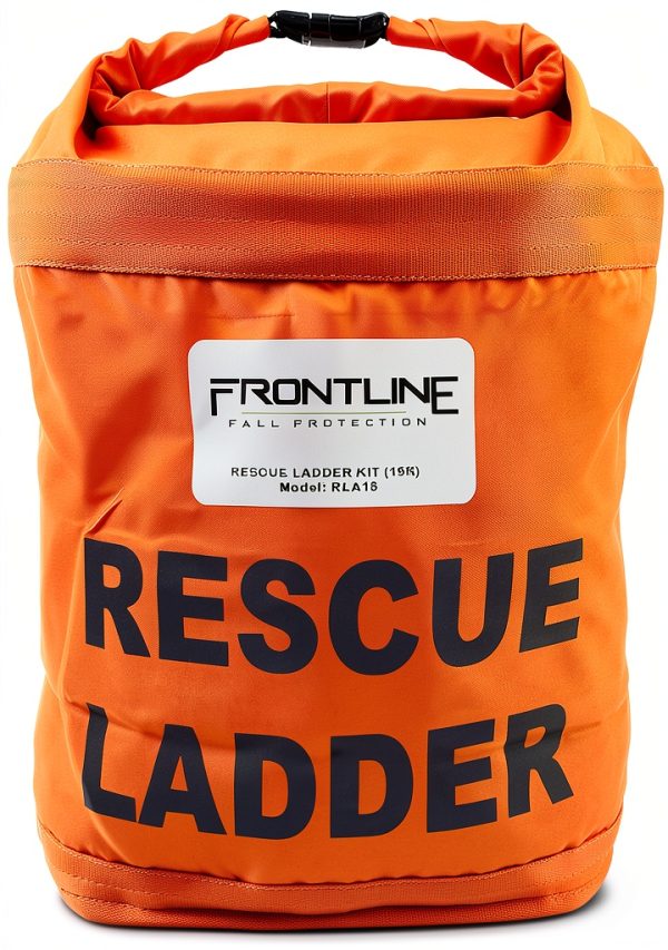 Frontline Fall Protection RLA18 Rescue Ladder Kit 18' | Breaking Strength: 5,000lbs/ 22kN | OSHA Compliant Rescue Kit with Deployment Bag | ANSI Z359.12 Steel Carabiner (30kN)-0