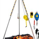 VEVOR Confined Space Tripod Kit 2600 lbs Winch, 8ft Legs, 98ft Cable-0