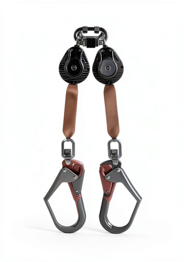 Frontline RPW062R 6' Web Twin Leg SRL with Steel Rebar Hooks | Lightweight & Compact | Durable Housing | Quick-Action Braking | 310 lbs Capacity | Meets ANSI & OSHA Standards | (3 Pack)-4