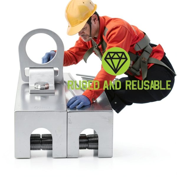 Standing Seam Roof Anchor Clamp, Reusable Roofing Anchors Fall Protection Safety Kits, No Drill Roof Anchor, OSHA/ANSI Compliant, Lightweight, Solid Aluminum Alloy-6