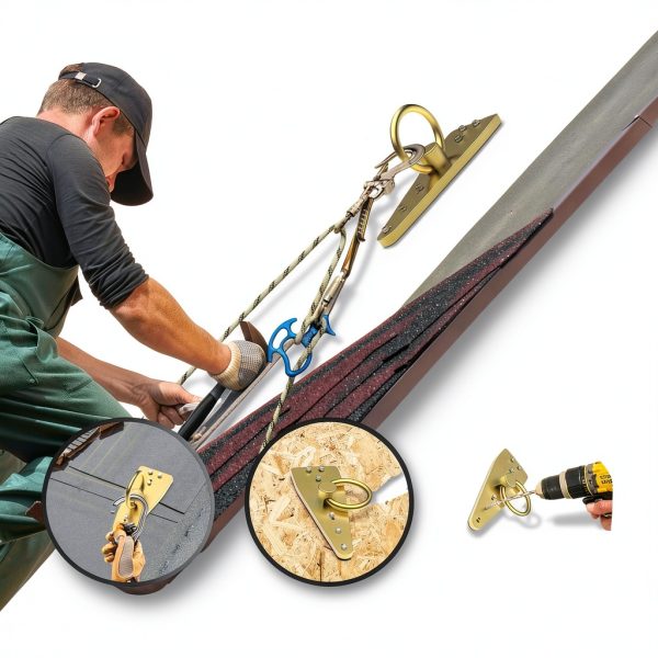 Bull Ring Reusable Roof Safety Anchor LStoneOS Heavy‑Duty Zinc Steel-5