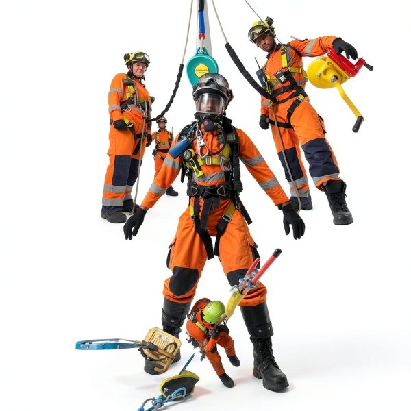 Confined Space Tripod Kit TRSMIMA Duty Rescue 1200lb Winch 7ft Legs-7